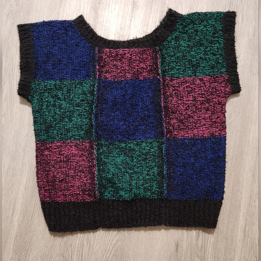 Naomi Bee Vintage Colorblock Sweater Vest , Size M